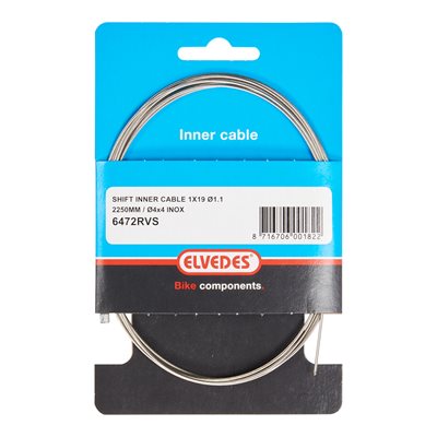 Elvedes cable de vitesse 4 000mm 31 wires Slick Stainless Ø1,1mm avec N-nipple Ø4,5x4,5 Shimano, Sram Elvedes cable de vitesse 4 000mm 31 wires Slick Stainless Ø1,1mm avec N-nipple Ø4,5x4,5 Shimano, Sram