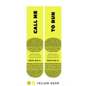 Pacific & Co. Sublimated CALL ME Neon Yellow Socks L / XL