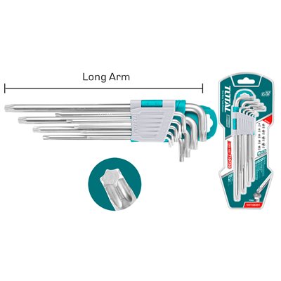 Total Tools Jeu de 9 Clés Torx longues Total Tools Jeu de 9 Clés Torx longues